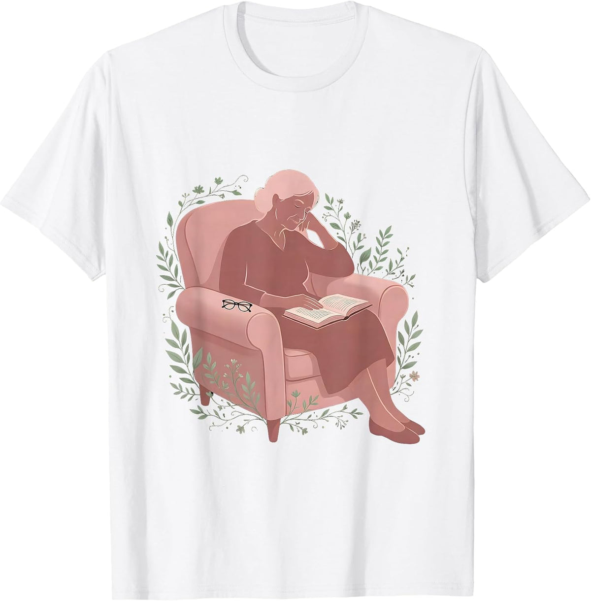 Men's Grandma Napping With Book Cozy Mimi Gift T-Shirt - White