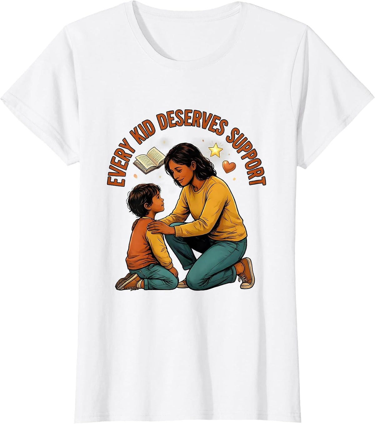 Every Kid Deserves Support School Counselor Design T-Shirt - White