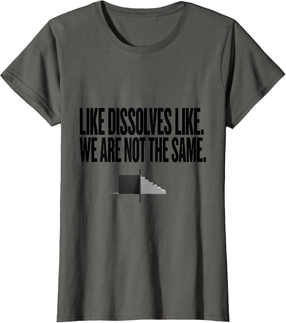 Women's Like Dissolves Like We Are Not The Same Science Humor T-Shirt - Asphalt Grey