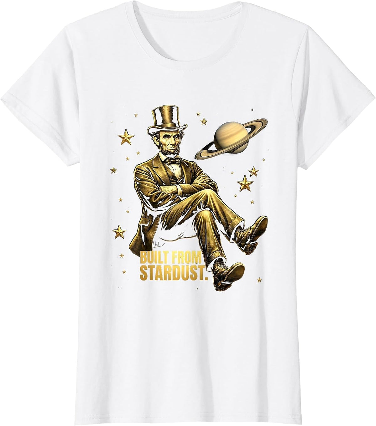 Built From Stardust Cosmic Universe Design T-Shirt - White