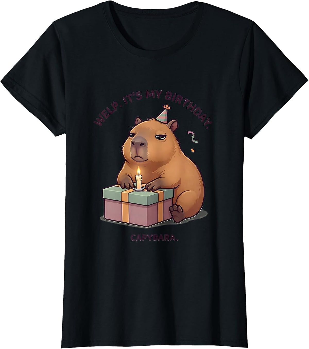Women's welp it's my birthday capybara cute kawaii birthday girl T-Shirt - Black