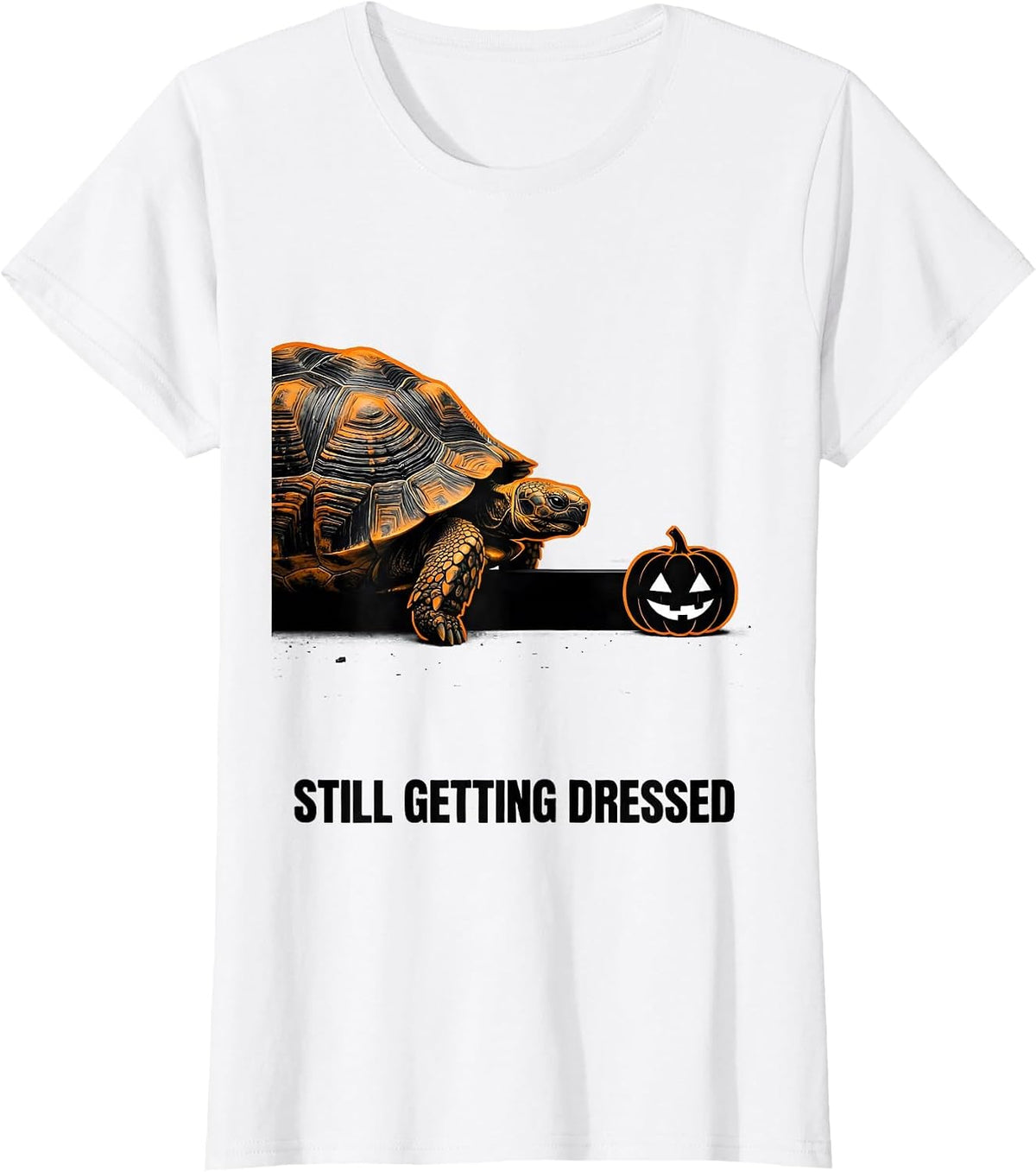 Still Getting Dressed Funny Halloween Costume Turtle Shell T-Shirt - White