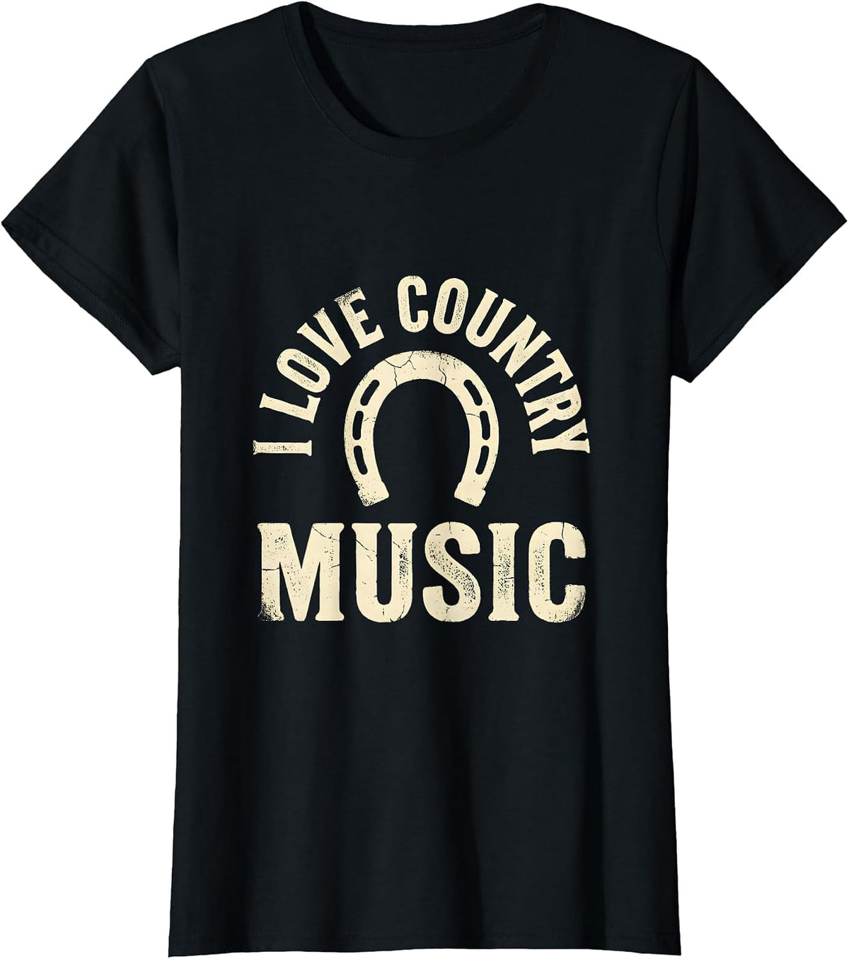 I Love Country Music Boho Western Mono Fan Pride T-Shirt - Black