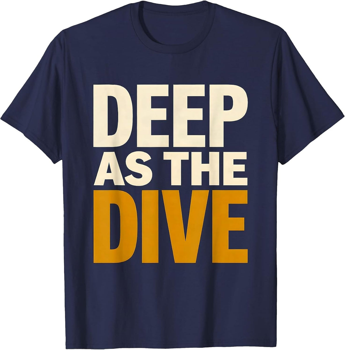 Men's Deep As The Dive Sea Turtle Lover Nautical Vacation Souvenir T-Shirt - Navy Blue