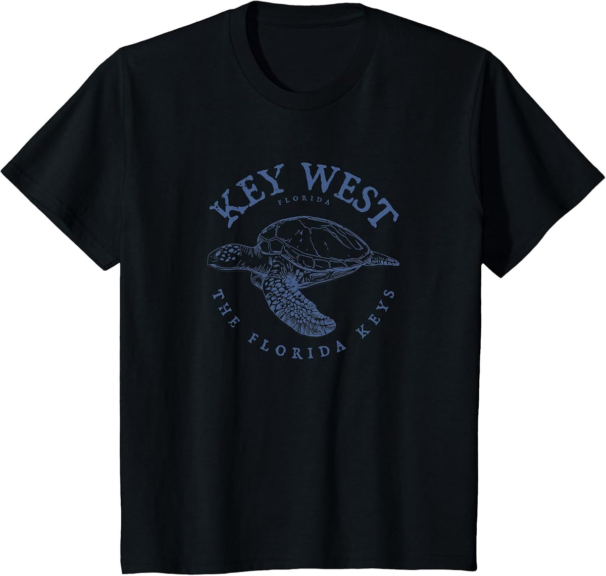 Key West Turtle Florida Keys Scuba Fishing Diving Tee T-Shirt - Black