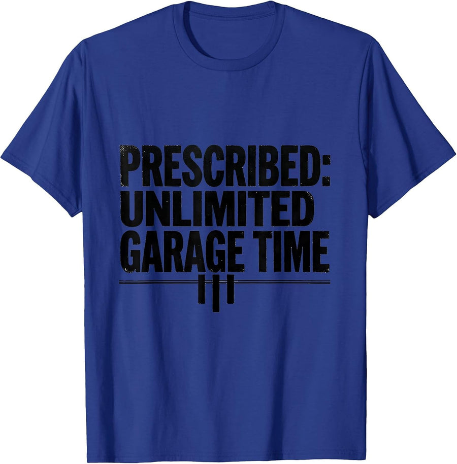 Unlimited Garage Time Funny Car Guy Auto Mechanic Enthusiast T-Shirt - Royal Blue