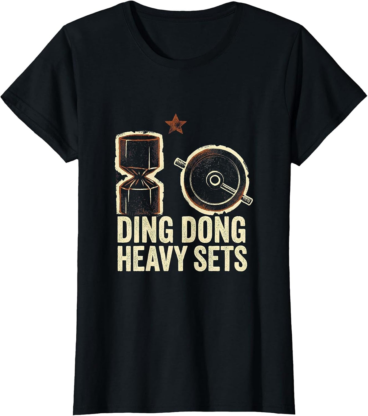 Ding Dong Heavy Sets Funny Christmas Gym Workout T-Shirt - Black