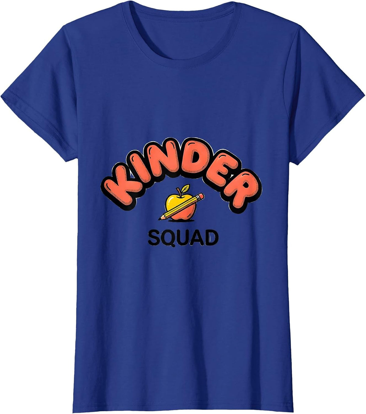 Women's Kinder Squad Funny Preschool Teacher Back To School Crew T-Shirt - Royal Blue