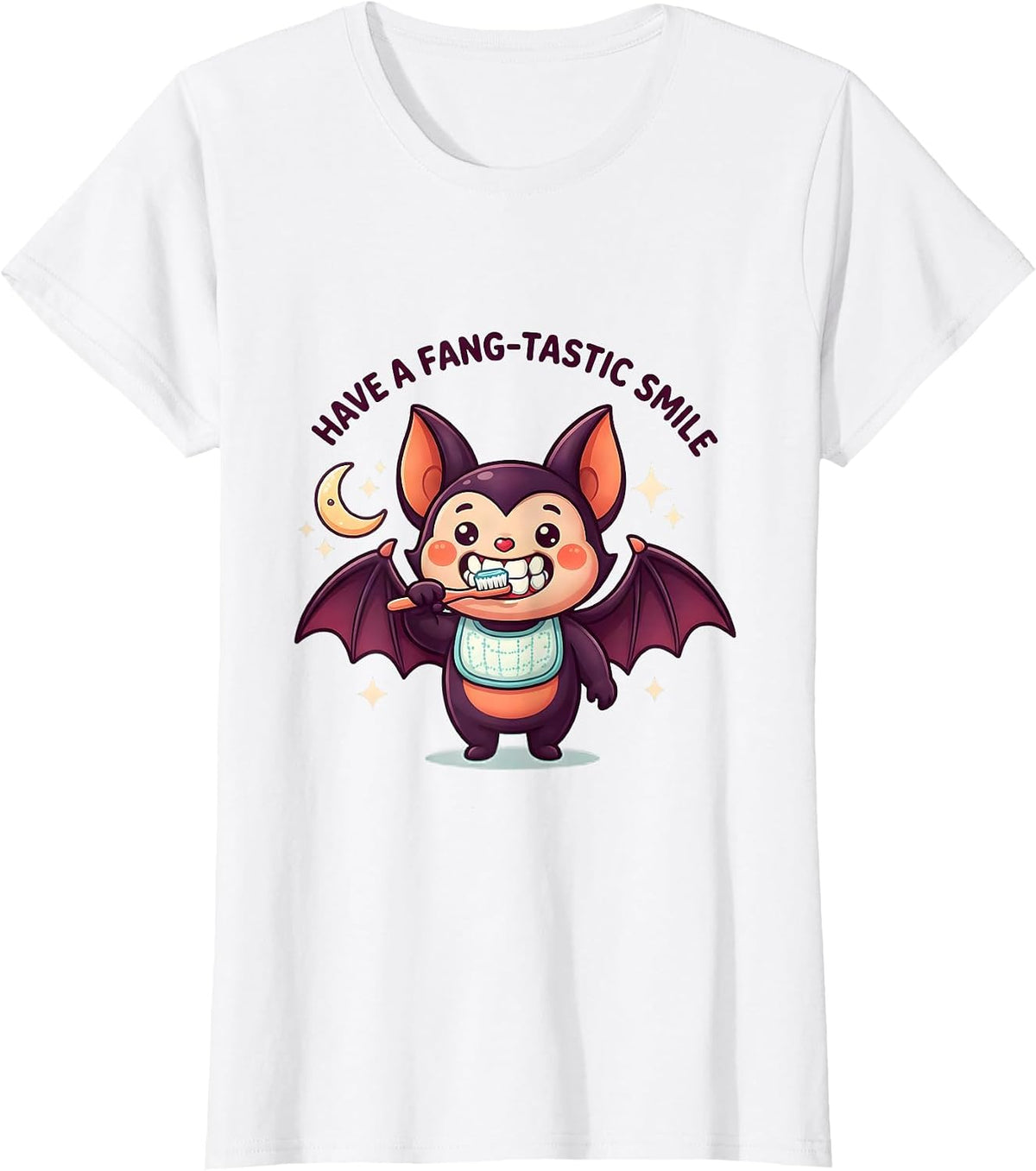 Women's Have A Fang-tastic Smile Cute Kawaii Halloween Dentist T-Shirt - White