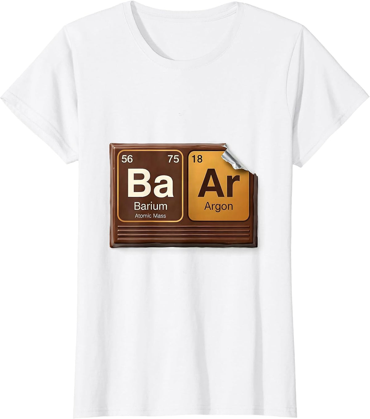 Women's BAr Funny Periodic Table Chemistry Pun Science Geek T-Shirt - White