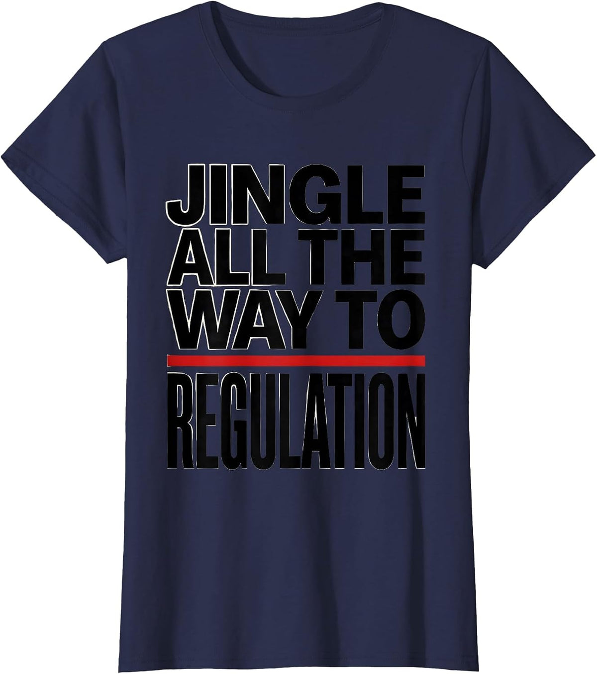 Women's Jingle All The Way To Regulation Funny School Counselor T-Shirt - Navy Blue