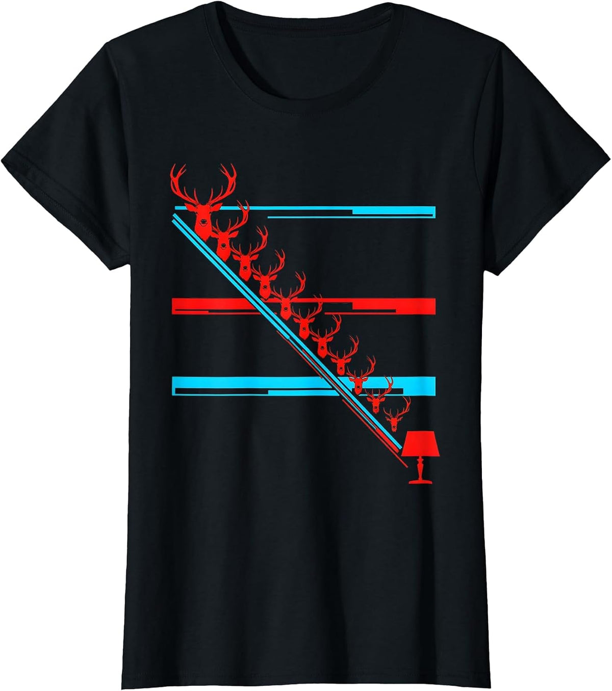 Reindeer Hunting Parts Funny Christmas Deer Hunter Humor T-Shirt - Black
