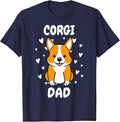 Corgi Dad Papa Daddy Pa Father for Father’s Day Pembroke T-Shirt - Navy Blue