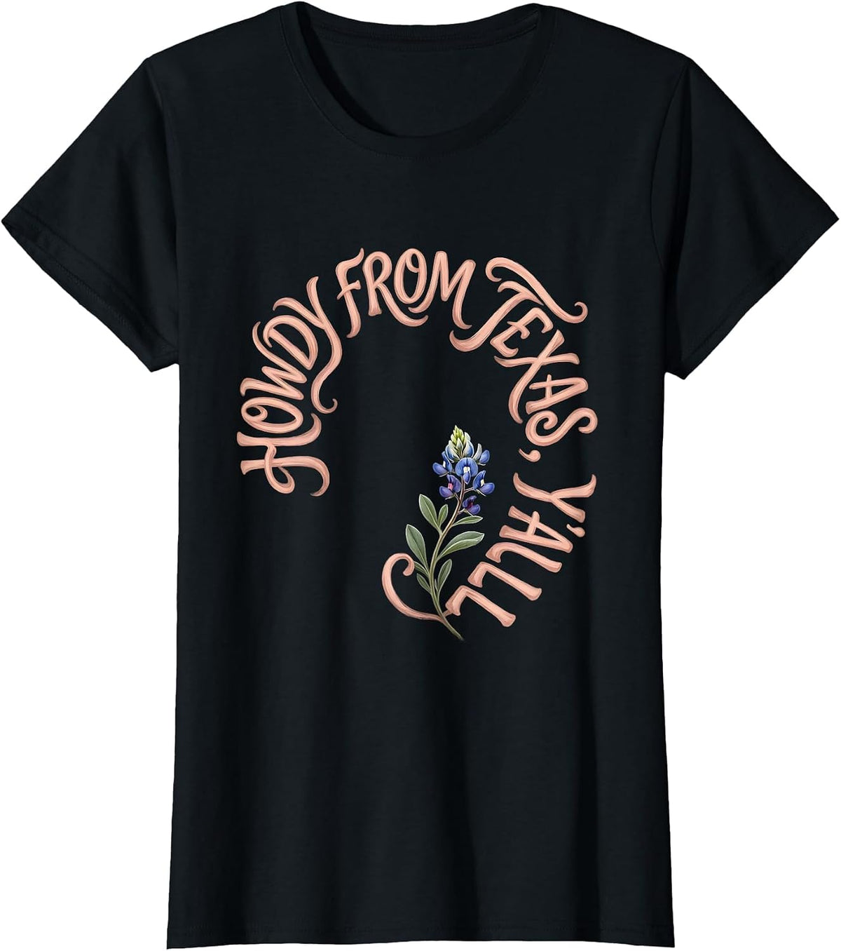 Howdy From Texas, Y'all Boho Western Cowgirl Texas Girl Gift T-Shirt - Black