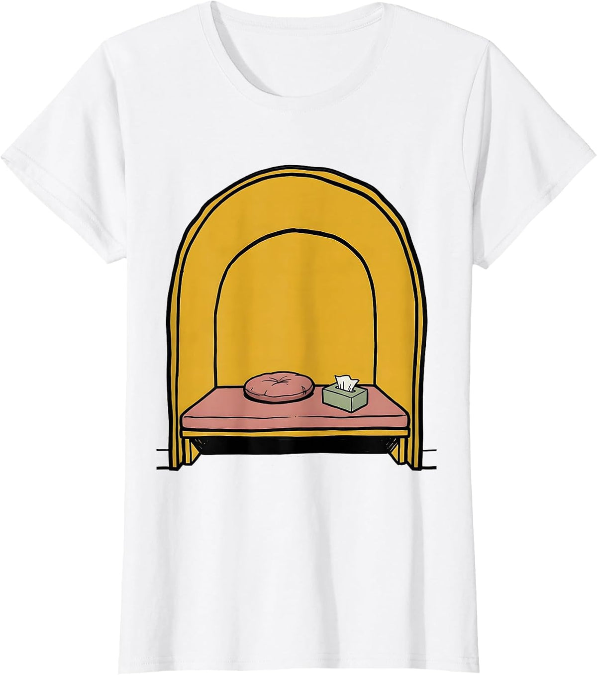 Rounded Window Nook Marker Outline School Counselor Support T-Shirt - White