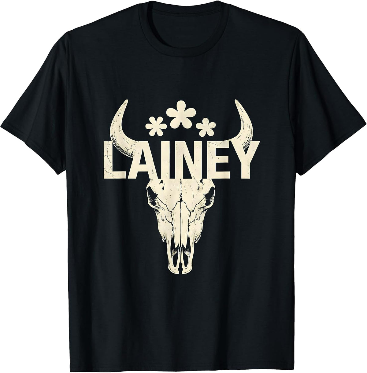 Men's Lainey Boho Western Cowgirl Gift for Girls First Name T-Shirt - Black