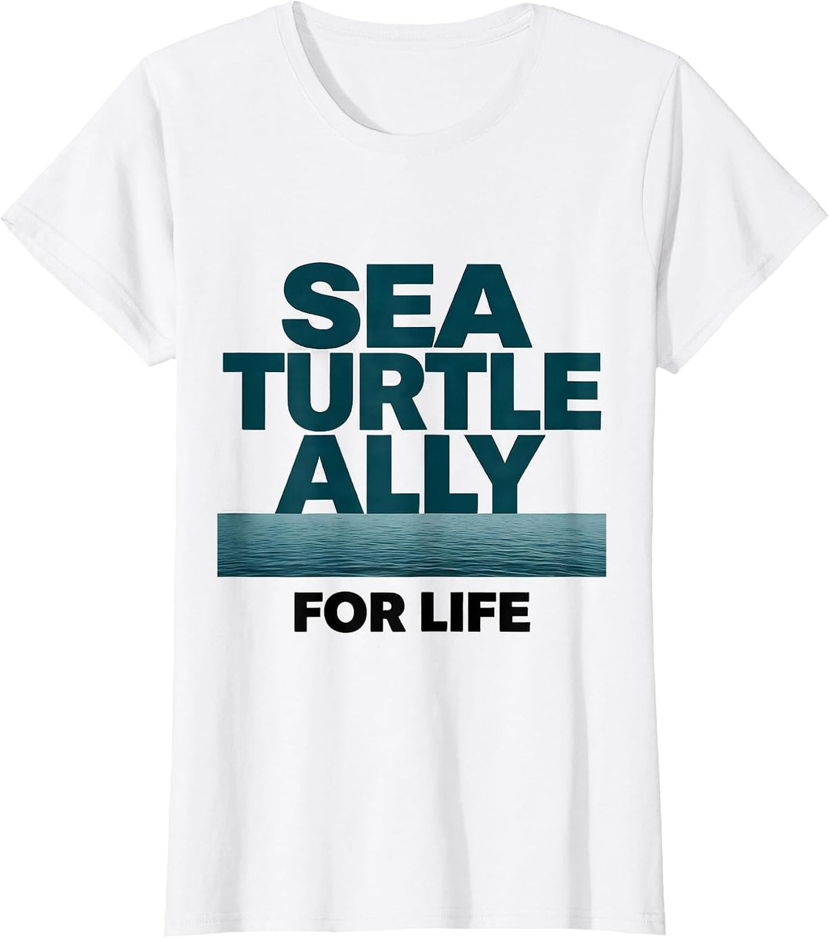 Women's Sea Turtle Ally For Life Beach Souvenir Tropical Vacation T-Shirt - White