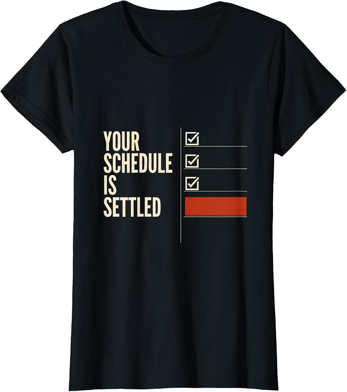 Women's Your Schedule Is Settled Groovy Funny School Counselor T-Shirt - Black
