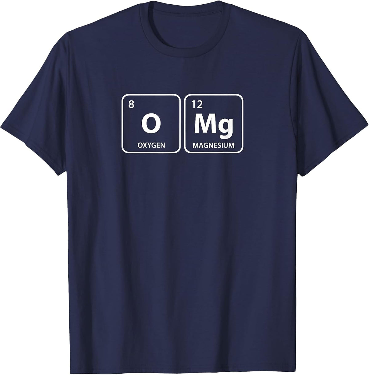 O MG Periodic Table of Elements Funny Periodic Table T-Shirt - Navy Blue