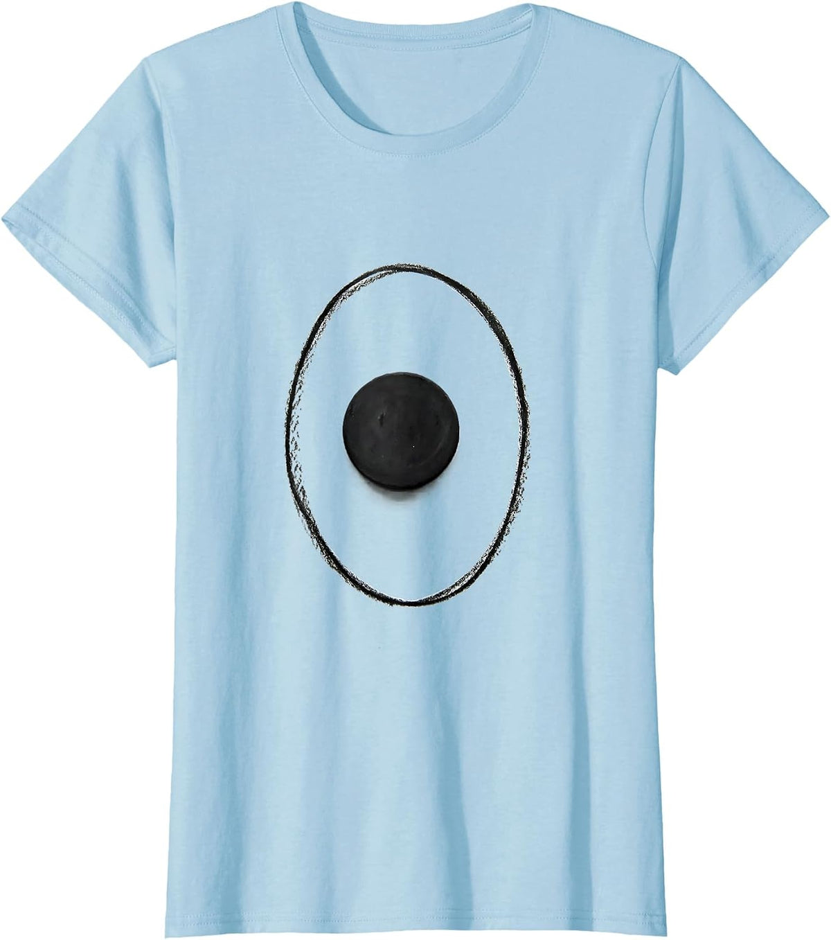Small Solid Disc Minimalist Space Science Humor T-Shirt - Baby Blue
