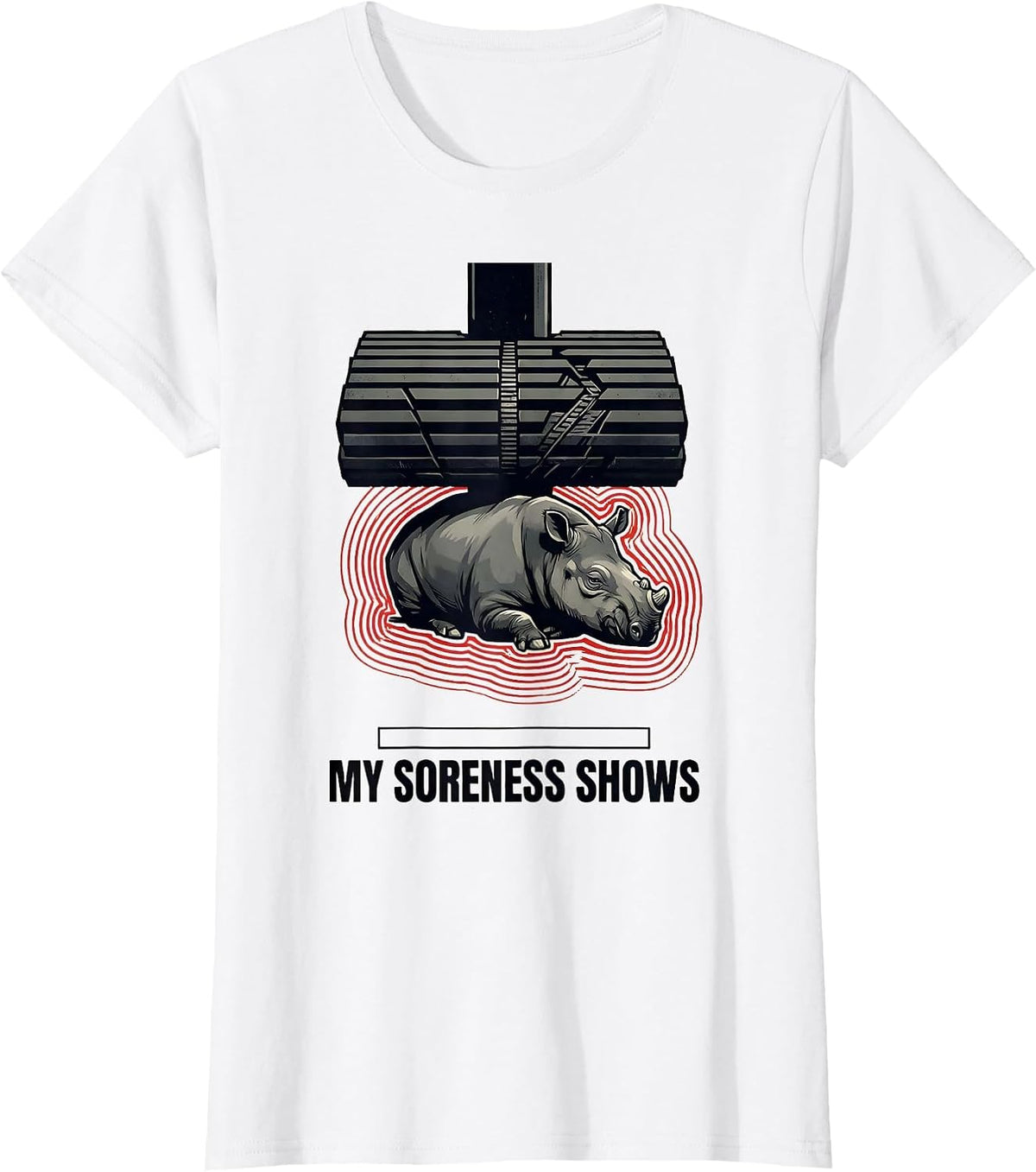 Women's My Soreness Shows Funny Gym Animal Weightlifting Workout T-Shirt - White