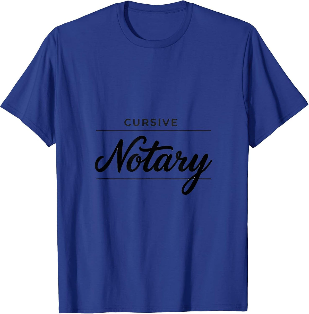 Men's Cursive Notary Funny English Teacher Cursive Writing Humor T-Shirt - Royal Blue