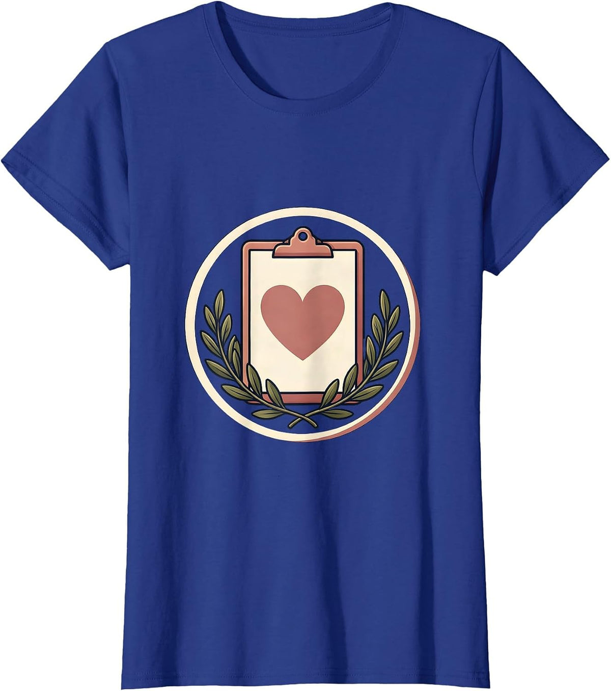 Women's School Counselor Clipboard Heart Illustration T-Shirt - Royal Blue