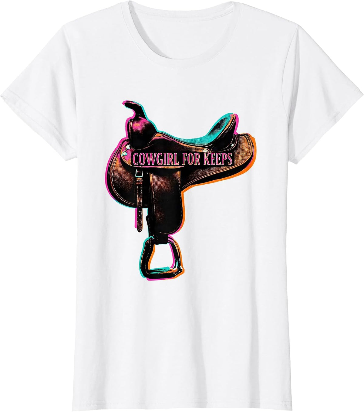 Cowgirl For Keeps Vintage Western Cowgirl Retro Rodeo T-Shirt - White