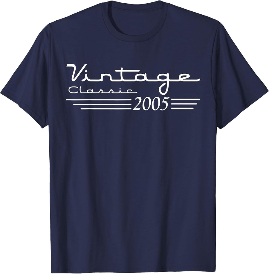 Vintage 21th Birthday Decorations Vintage 2005 21 Years Old T-Shirt - Navy Blue