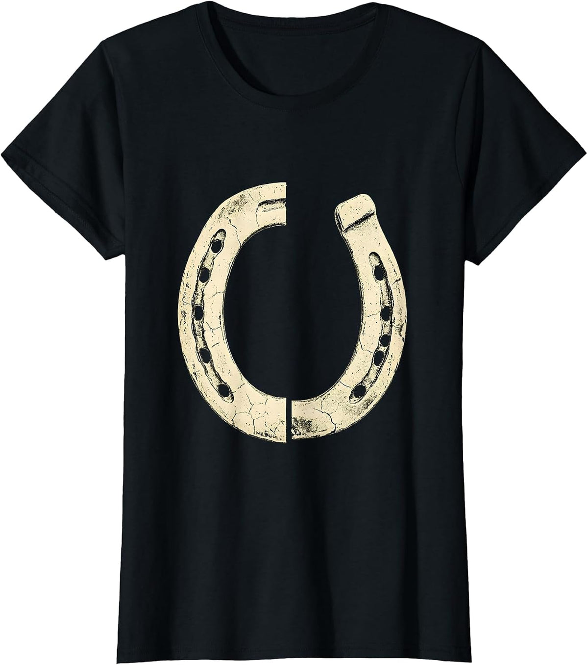 Women's Western Horseshoe Boho Western Best Friends Road Trip T-Shirt - Black