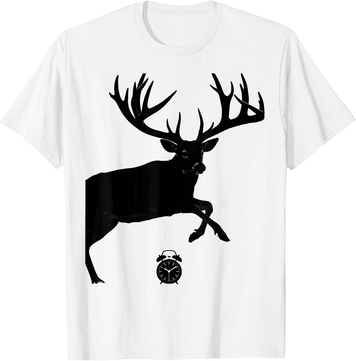 Men's Oversized Leaping Whitetail Deer Hunter Dad Humor T-Shirt - White