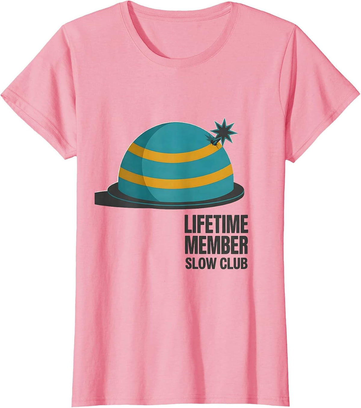 Women's Lifetime Member Slow Club Midcentury Modern Turtle Lover T-Shirt - Pink