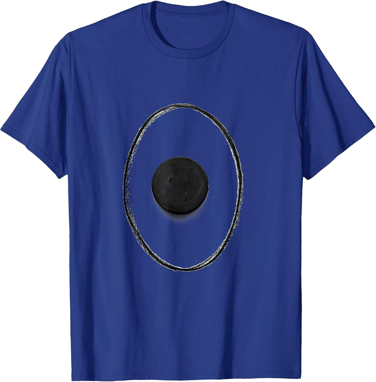 Small Solid Disc Minimalist Space Science Humor T-Shirt - Royal Blue