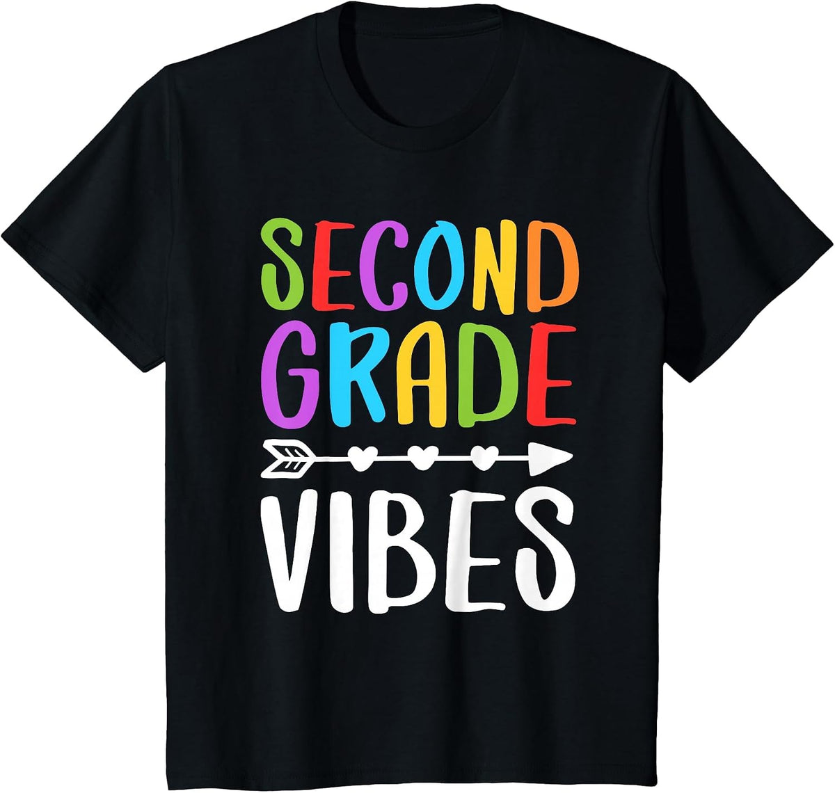 Second Grade Vibes Shirt for Kids Boys Girls 2nd Grade Teacher Student Tee T-Shirt - Black