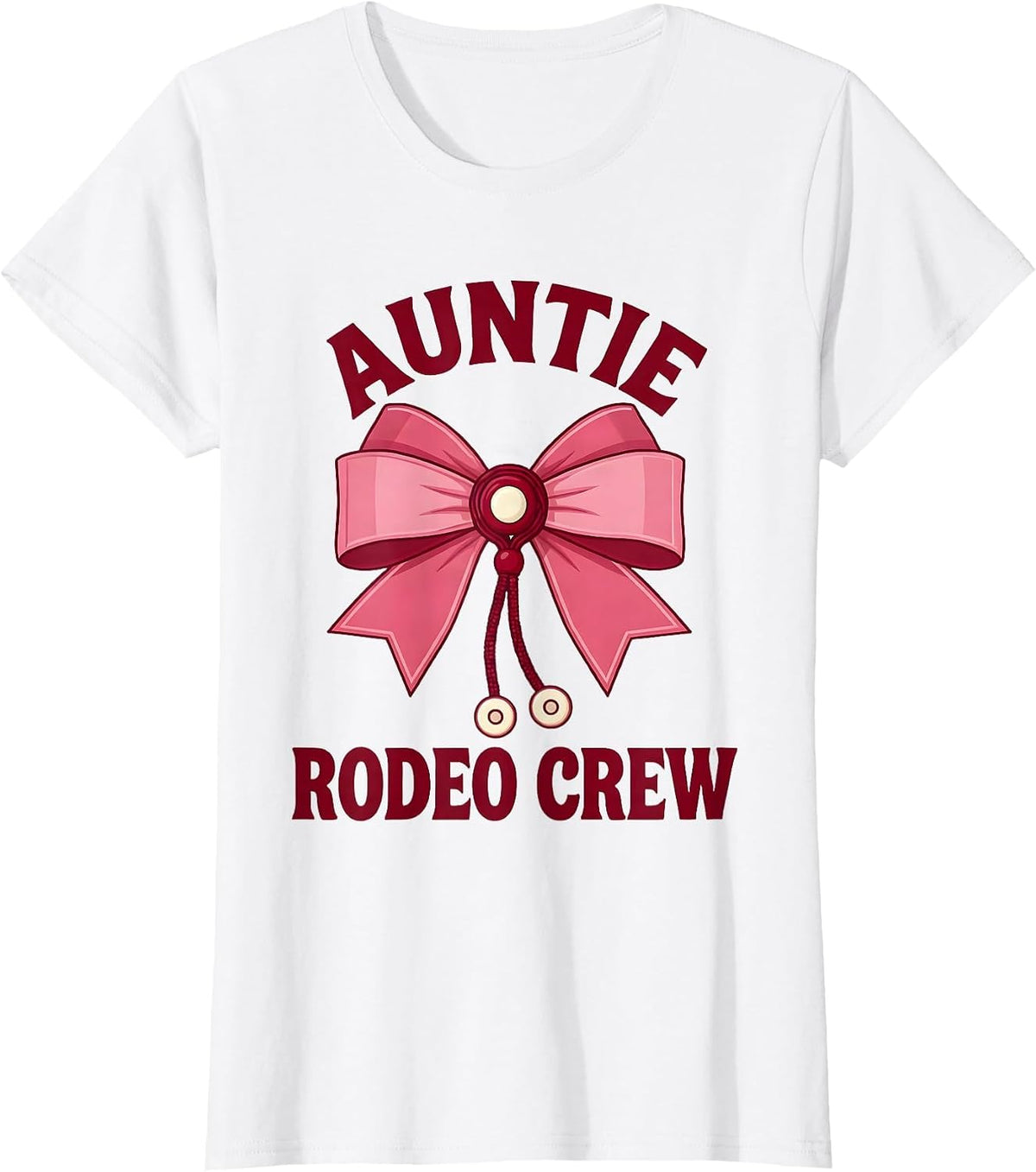 Women's Auntie Rodeo Crew Coquette CowGirl Birthday Party Gift T-Shirt - White