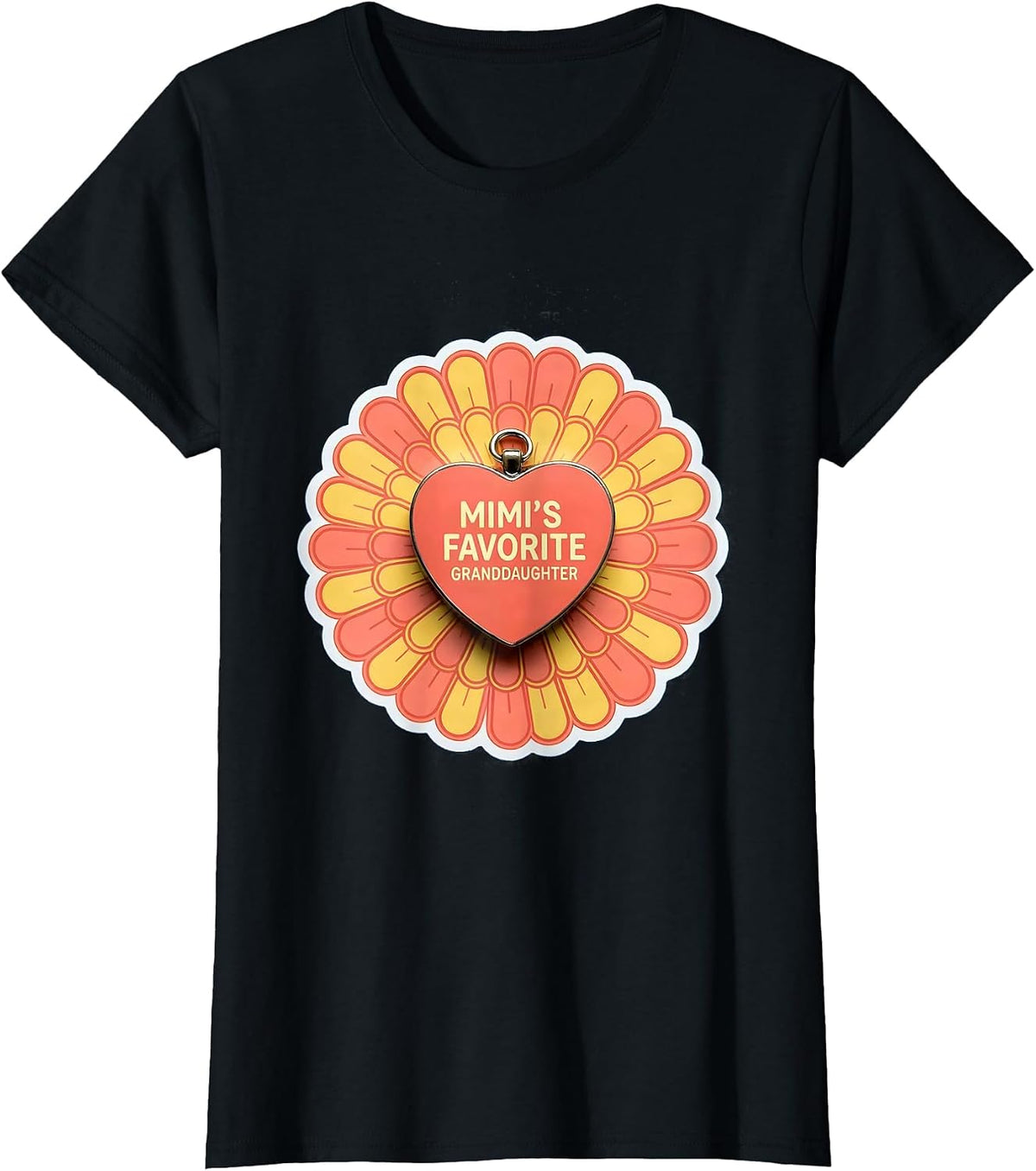 Women's Mimi's Favorite Granddaughter Funny Grandma Grandchild T-Shirt - Black