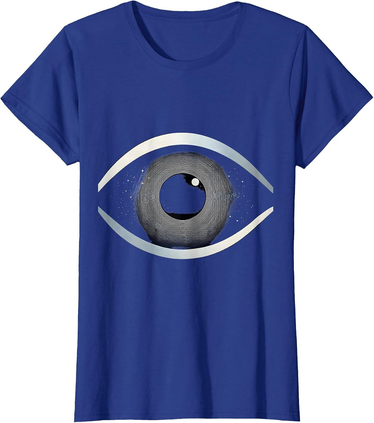 Women's Cosmic Eye Universe Iris Galaxy Design T-Shirt - Royal Blue