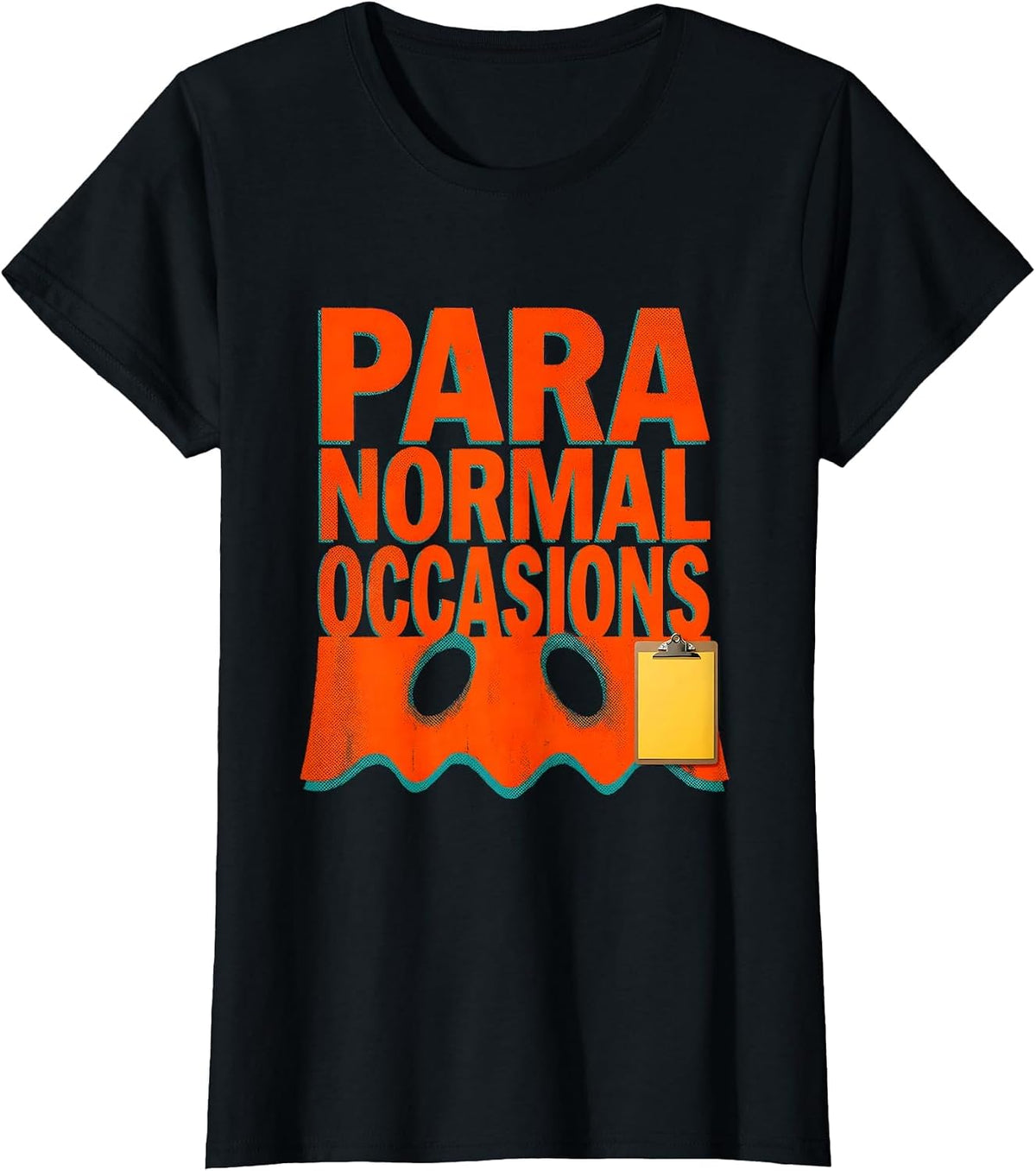 Para Normal Occasions Risograph Halloween Paraeducator Ghost T-Shirt - Black