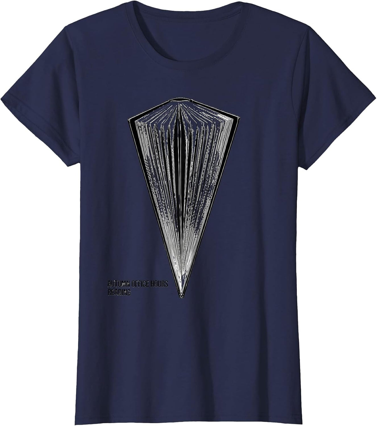 Women's Autumn Office Hours Reading Cozy Fall Bookworm Autumn T-Shirt - Navy Blue