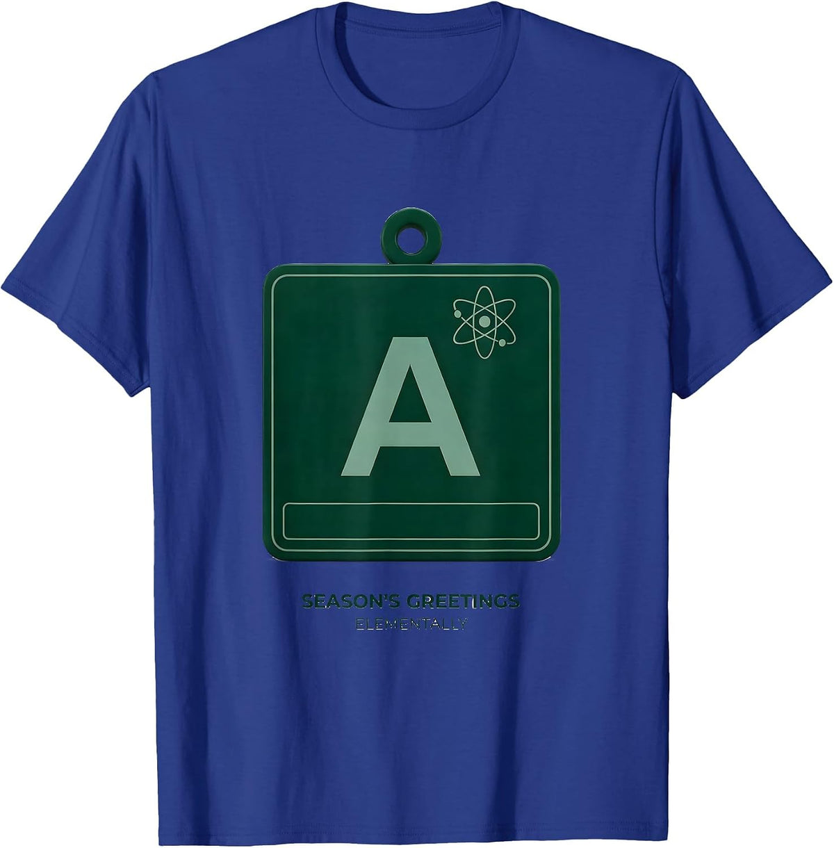 Men's Season's Greetings Elementally Funny Chemistry Nerd Humor T-Shirt - Royal Blue