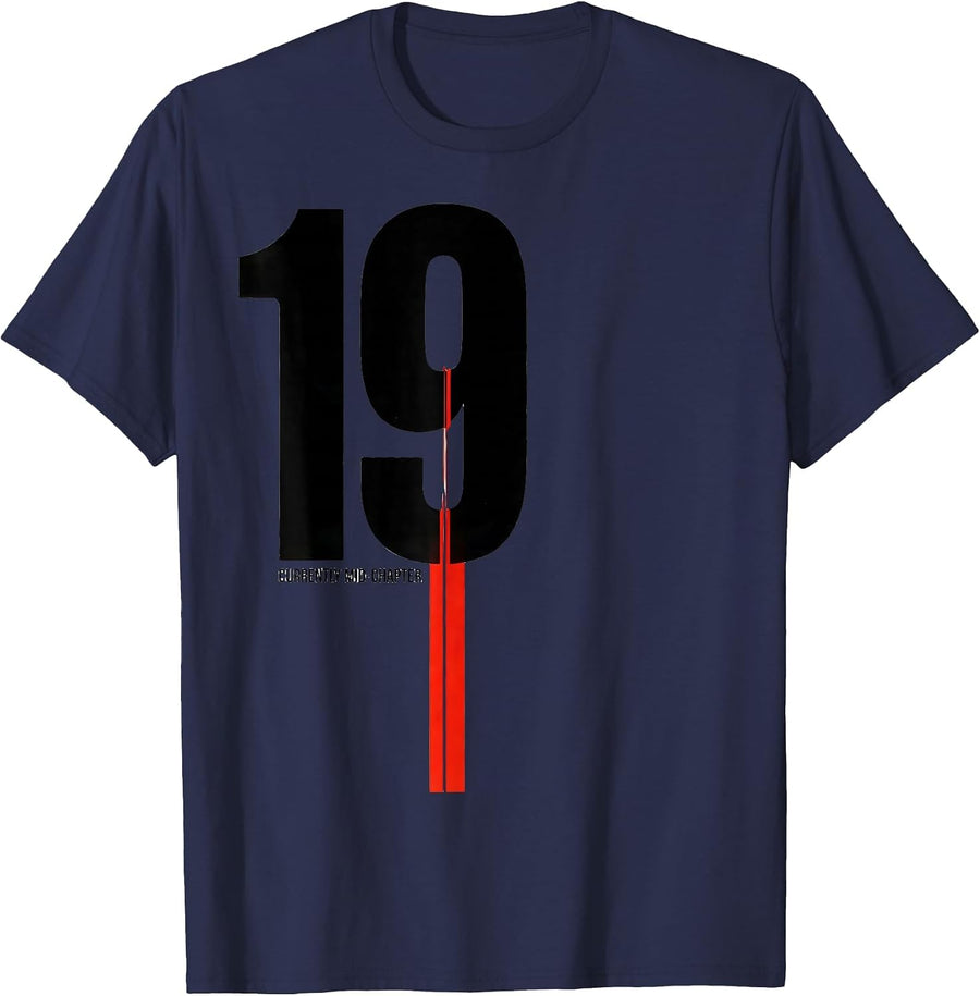 19 Currently Mid-Chapter Bookworm Birthday Age Milestone T-Shirt - Navy Blue