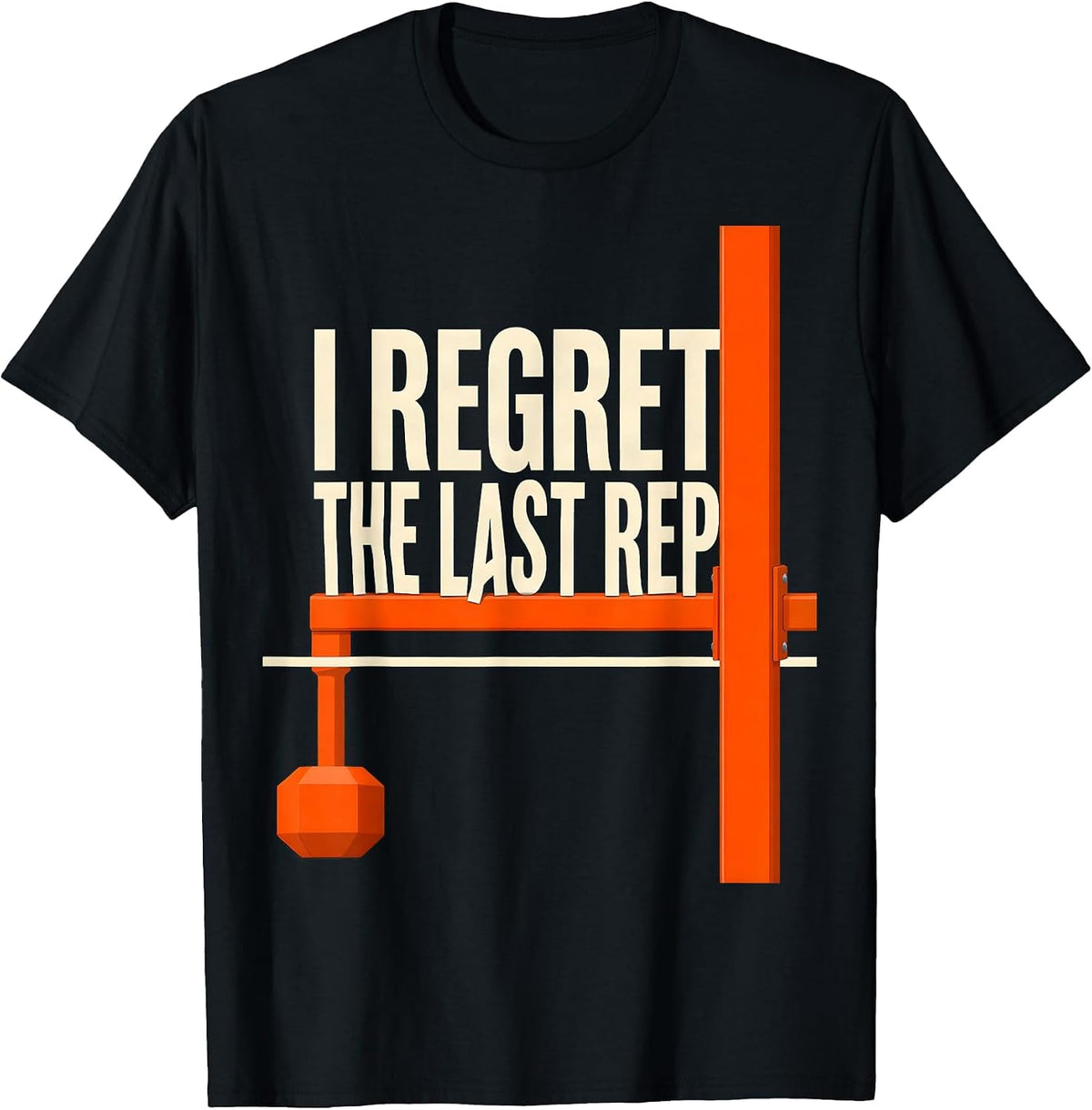 Men's I Regret The Last Rep Funny Gym Meme Weightlifting Humor T-Shirt - Black