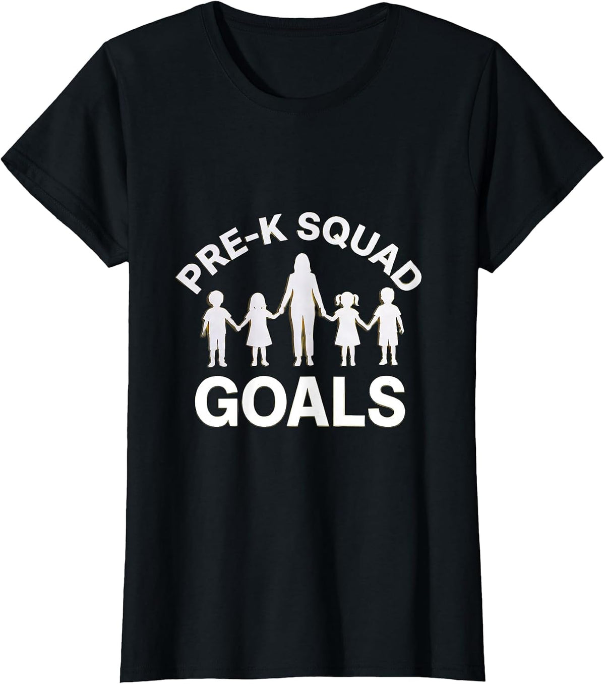 Pre-K Squad Goals Preschool Teacher Design T-Shirt - Black