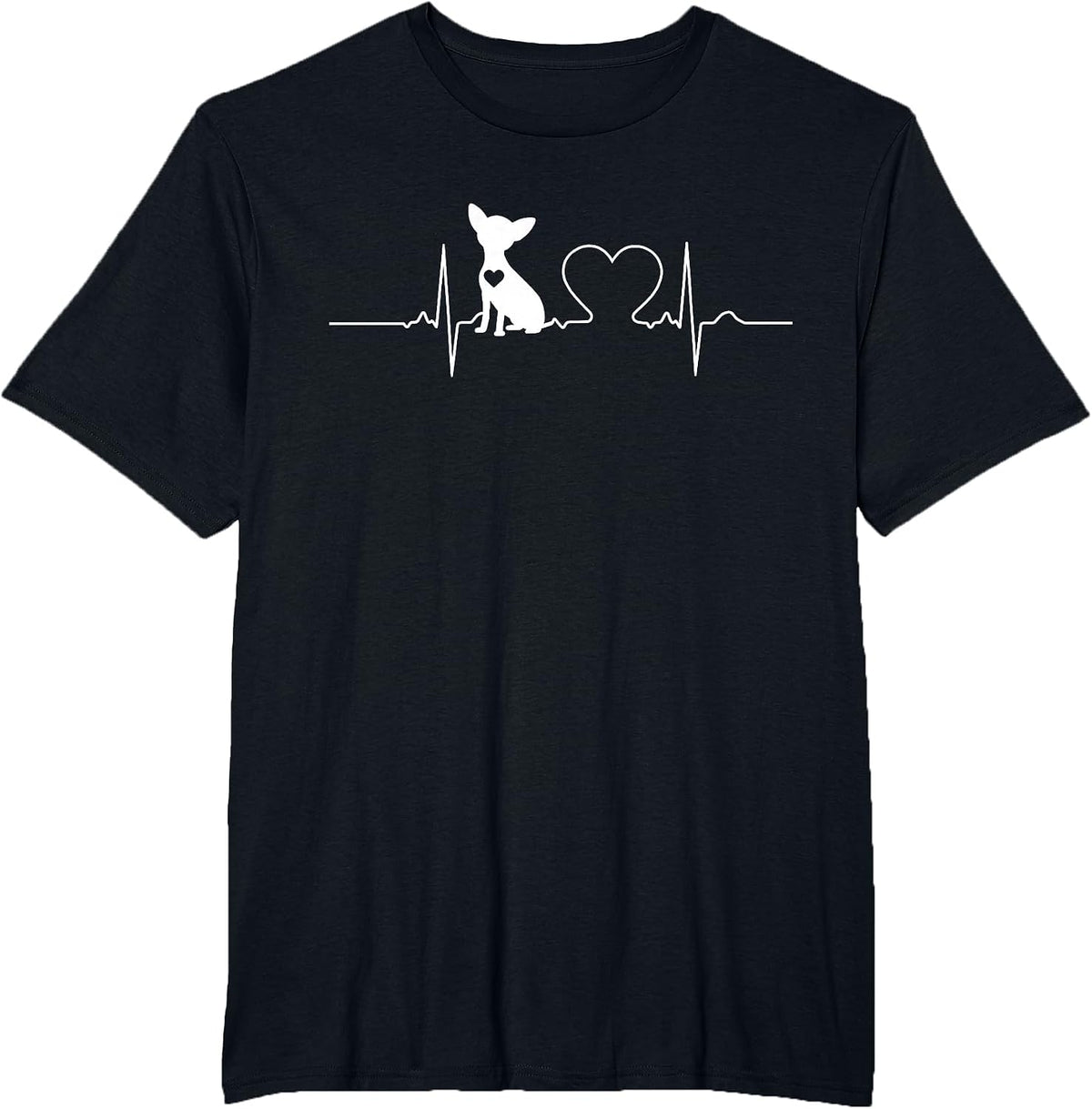 Chihuahua Heartbeat Dog T-Shirt - Black