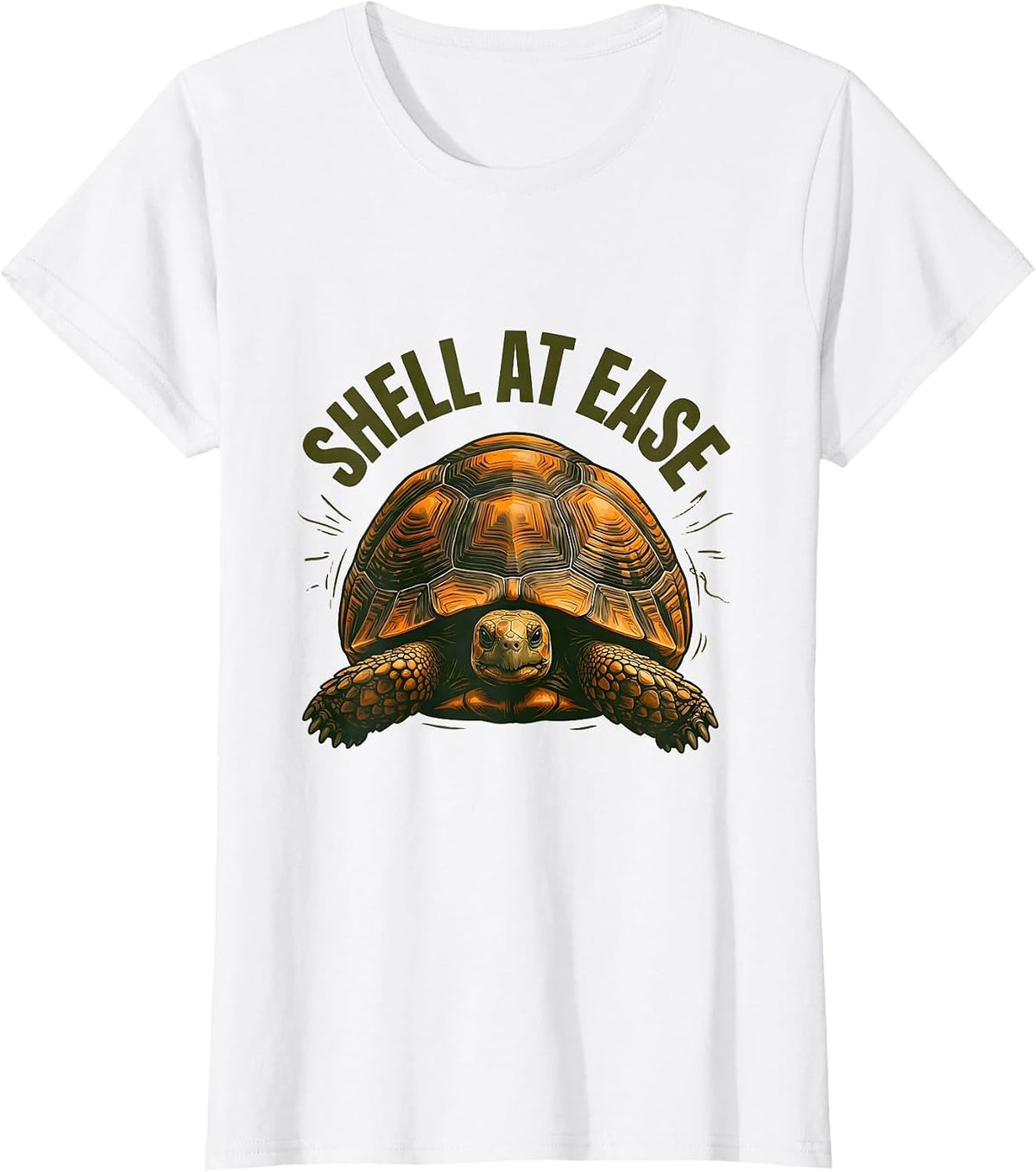 Shell At Ease Funny Turtle Lover Novelty Humor T-Shirt - White