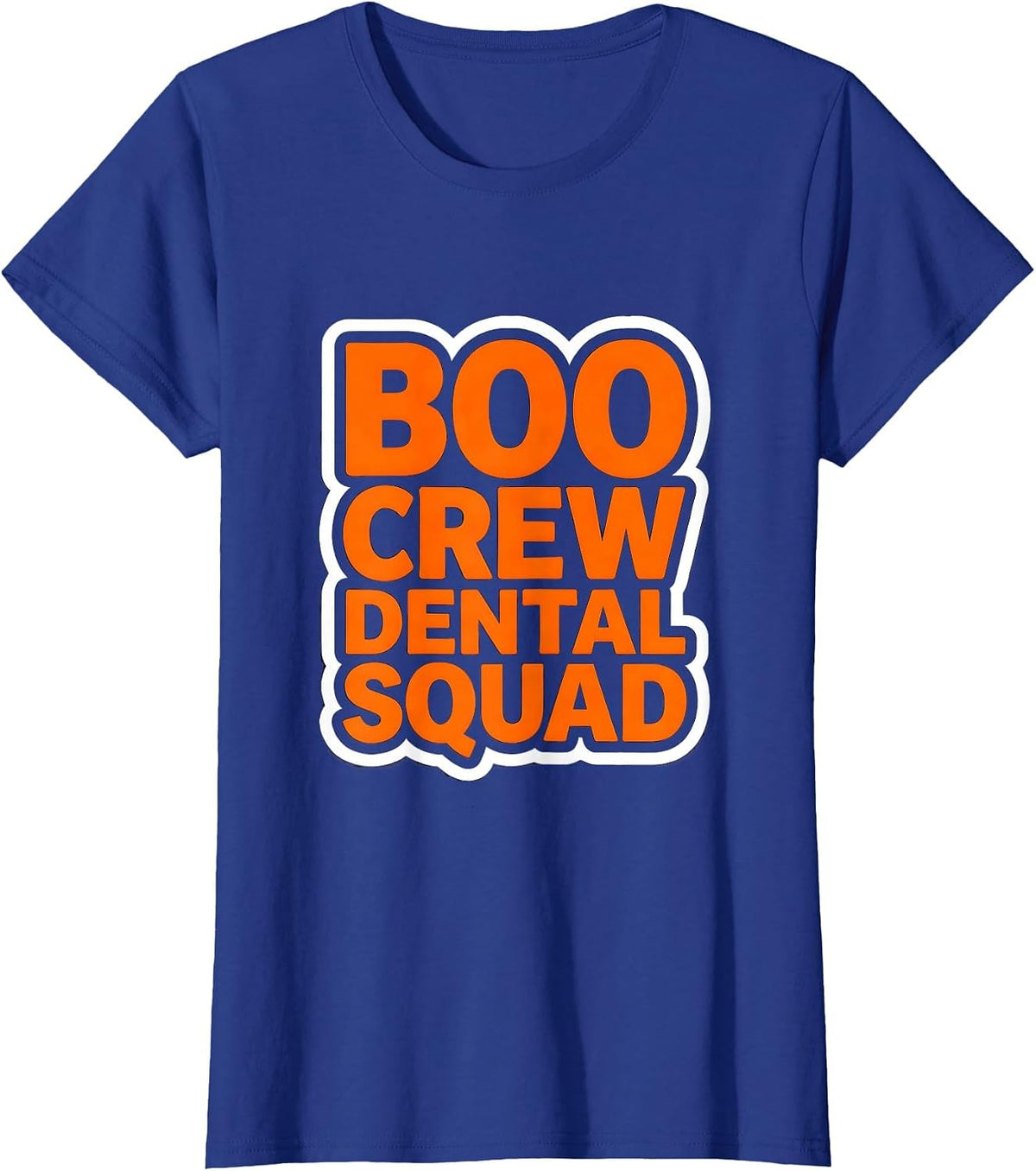 Women's Boo Crew Dental Squad Halloween Design T-Shirt - Royal Blue