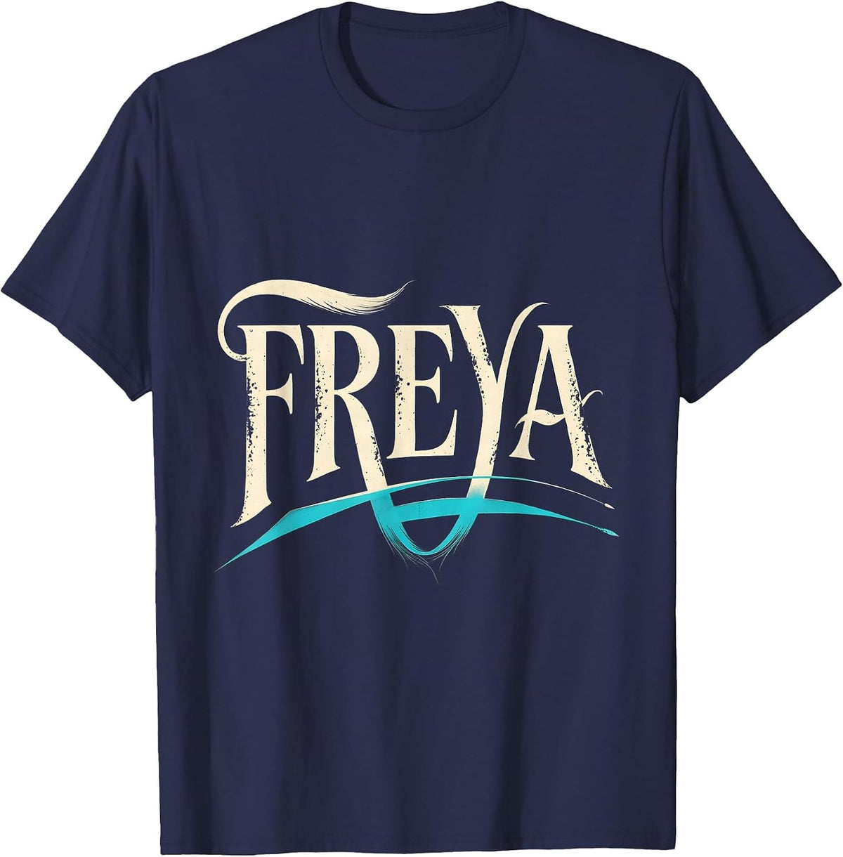 Freya Retro Personalized Name Vintage Western Cowgirl T-Shirt - Navy Blue