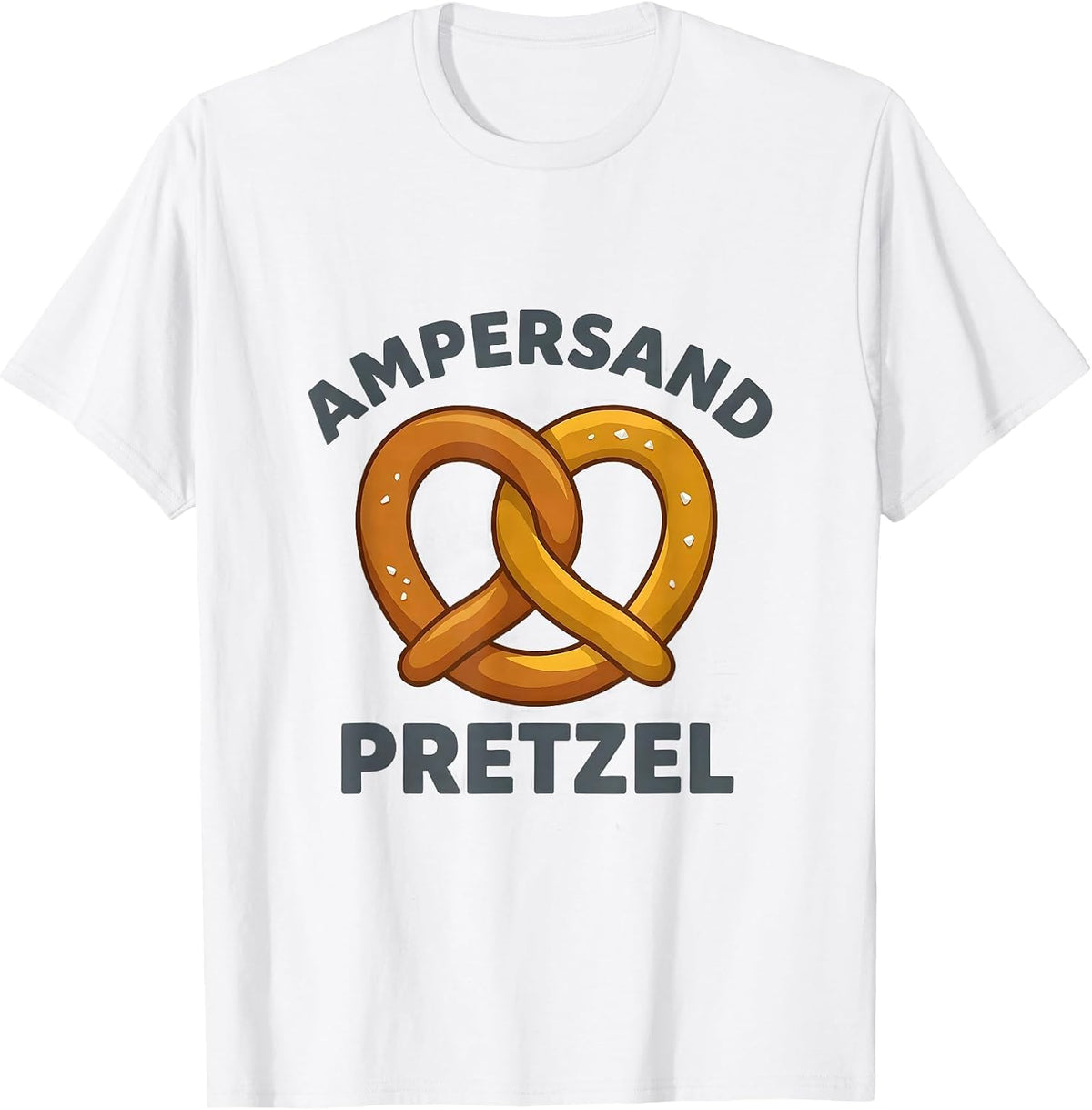 Men's Ampersand Pretzel Funny Grammar Teacher English Pun Humor T-Shirt - White