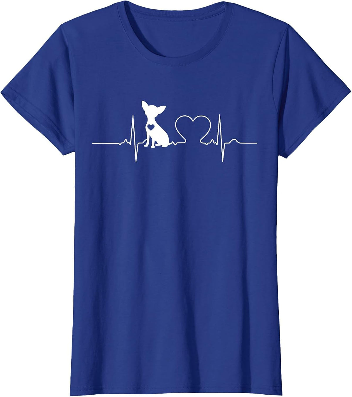 Chihuahua Heartbeat Dog T-Shirt - Royal Blue