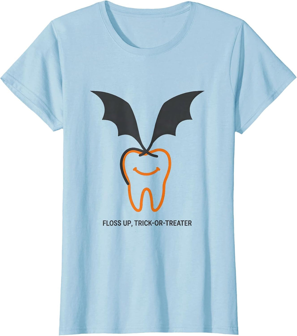 Floss Up, Trick-or-Treater Funny Dentist Halloween Costume T-Shirt - Baby Blue